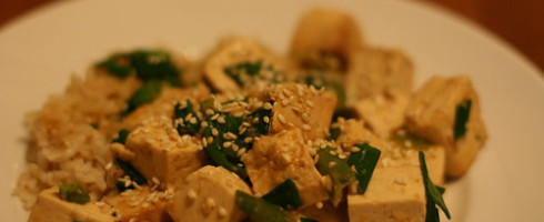Meatless: Baked Tofu, Stir-Fried Tofu with Scallions